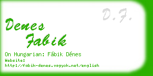 denes fabik business card