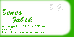 denes fabik business card